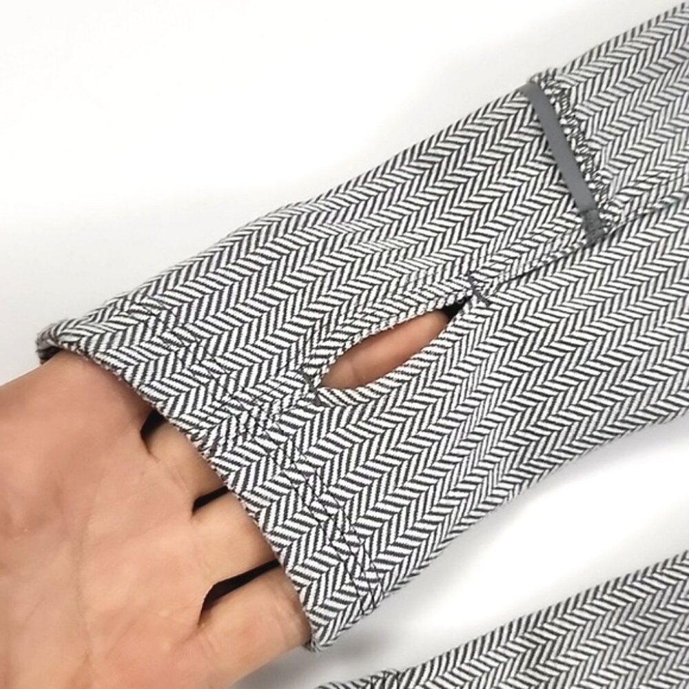 Lululemon Kanto Catch Me Long Sleeve Heathered Herringbone White Stretch Size 8 - Picture 7 of 16